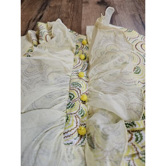 Vintage Leila Floral 1970's Maryjane Dress Youth Girls Size 5 - Picture 3 of 10